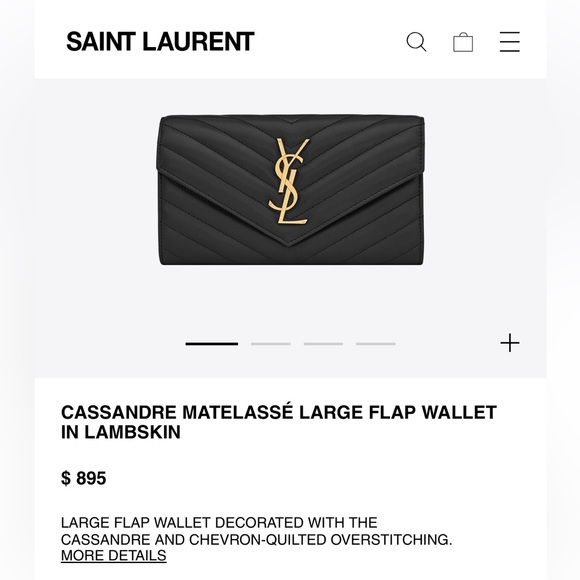 YSL Cassandre envelope flap wallet on chain - Picture 12 of 14